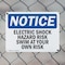 Signmission Electric Shock Hazard Risk Swim At Your Own Risk OSHA Notice Sign, Plastic, 10in W x 7in L, 2PK OS-2PACK-NS-P-710-L-11639 - alternate 3